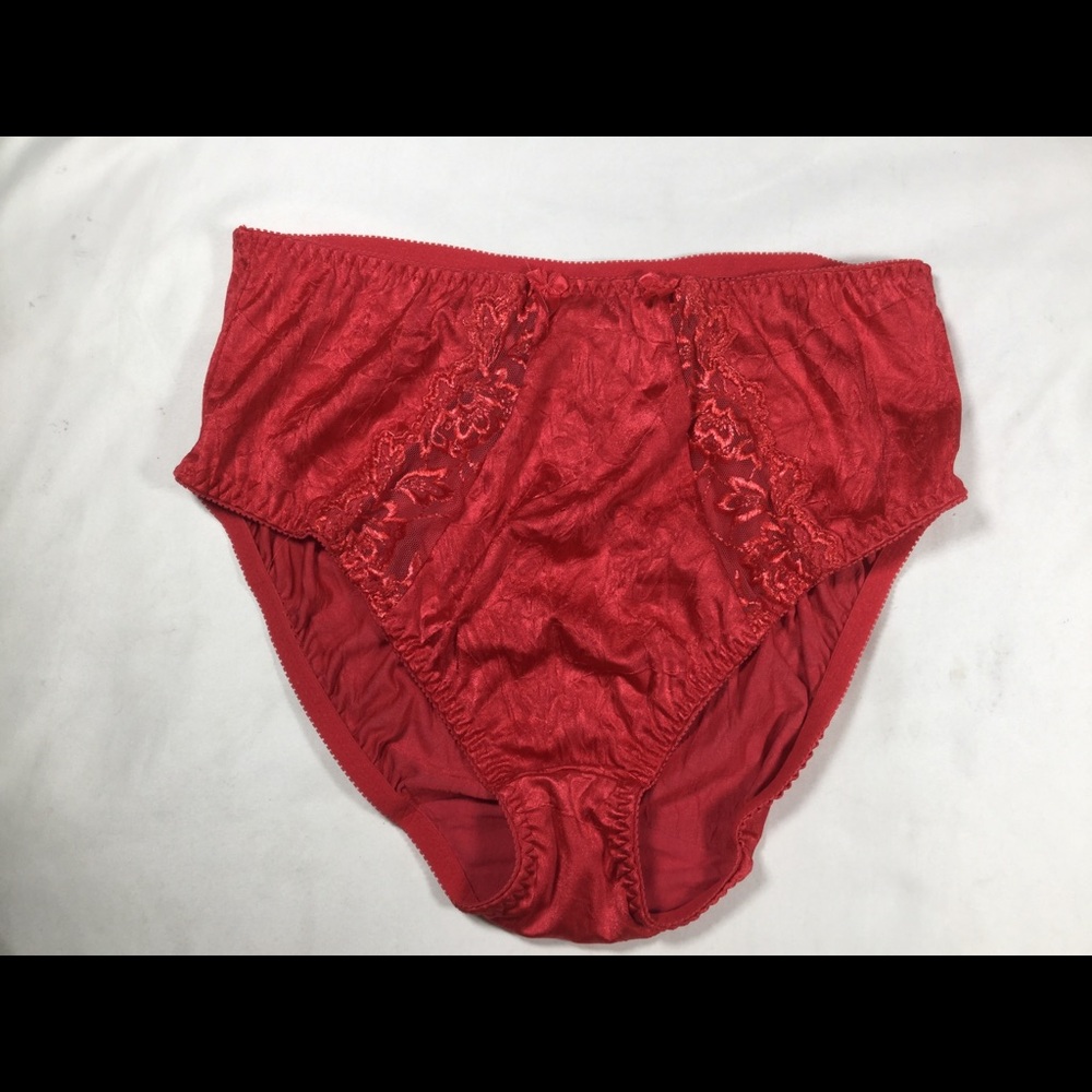Ulla Red Satin Lace Panty - 2XL